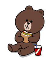 line brown bear sticker