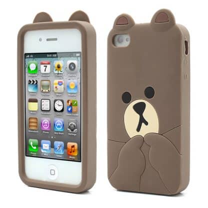 cute line brown bear iphone 4 case