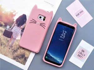 cat kitty whiskers kawaii cute samsung galaxy case s6 s7 s8 s9