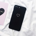 kawaii cute simple heart iphone case 5 6 7 8 X black