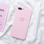 kawaii cute simple heart iphone case 5 6 7 8 X pink