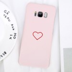 simple kawaii cute heart samsung galaxy case s7 s8 s9 note 8 pink
